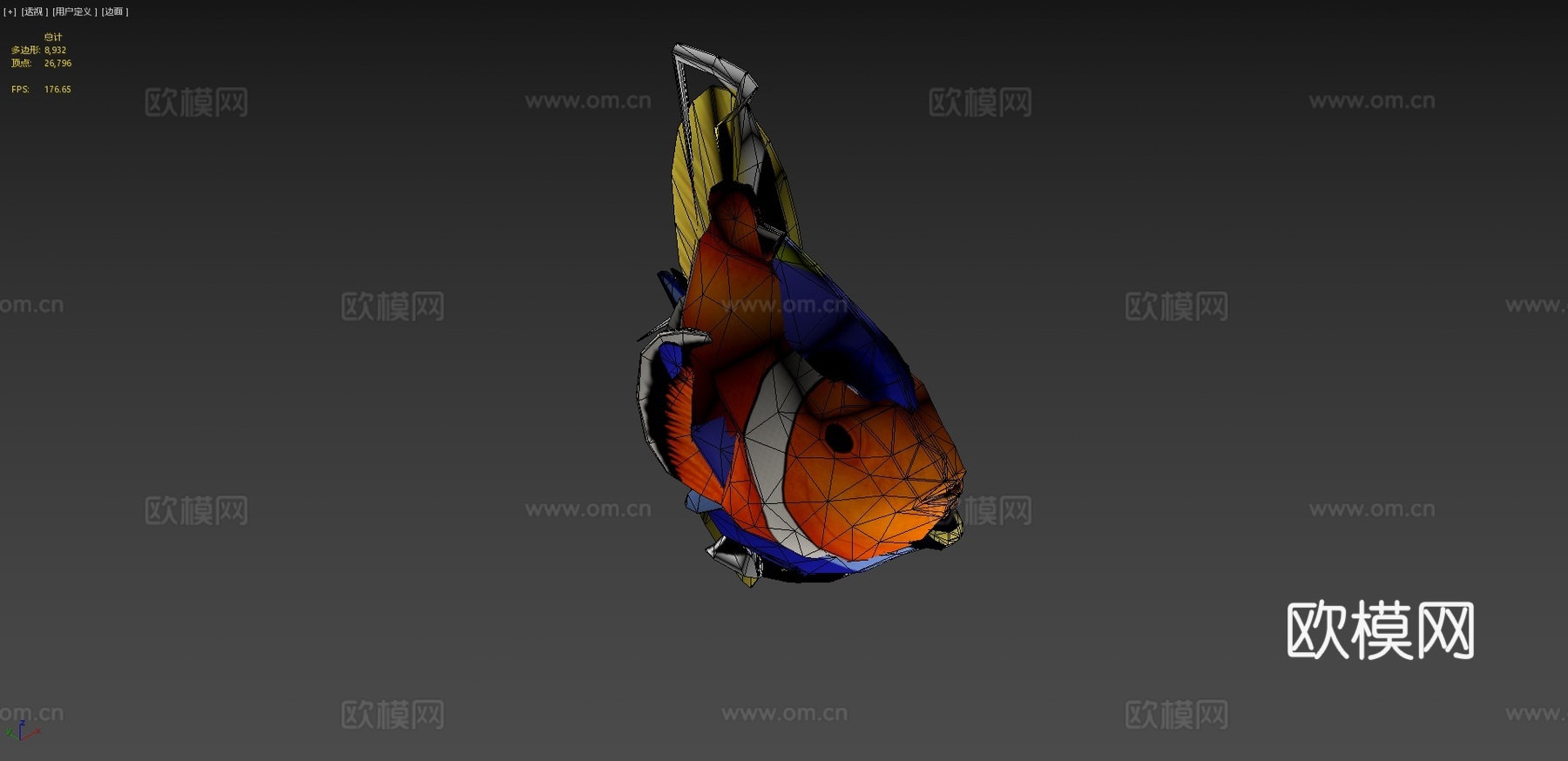 热带鱼群游动动画循环3d模型