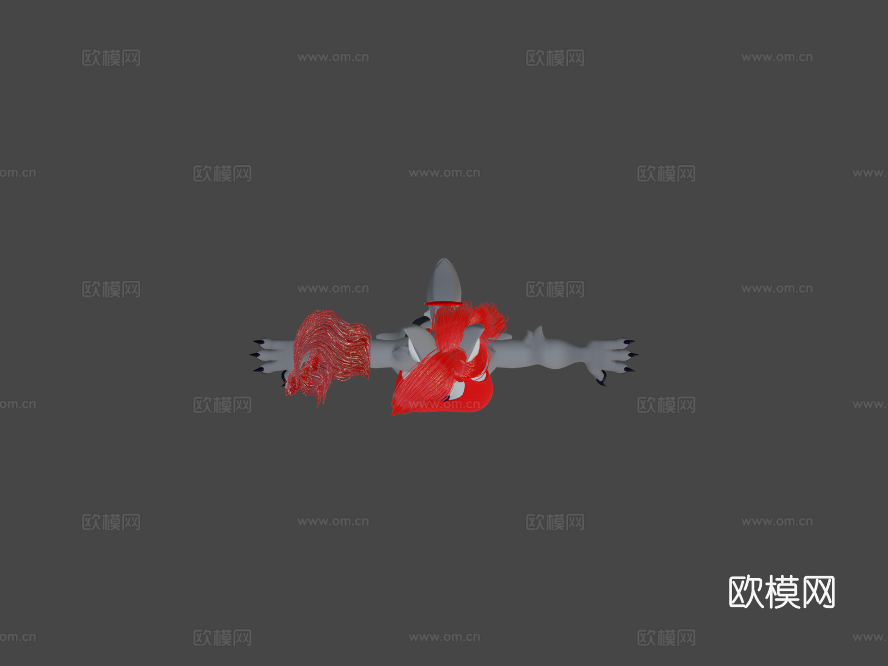 狼+骨骼混合器3d模型