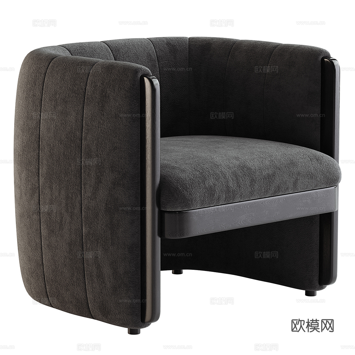 现代意式轻奢布艺沙发椅3d模型