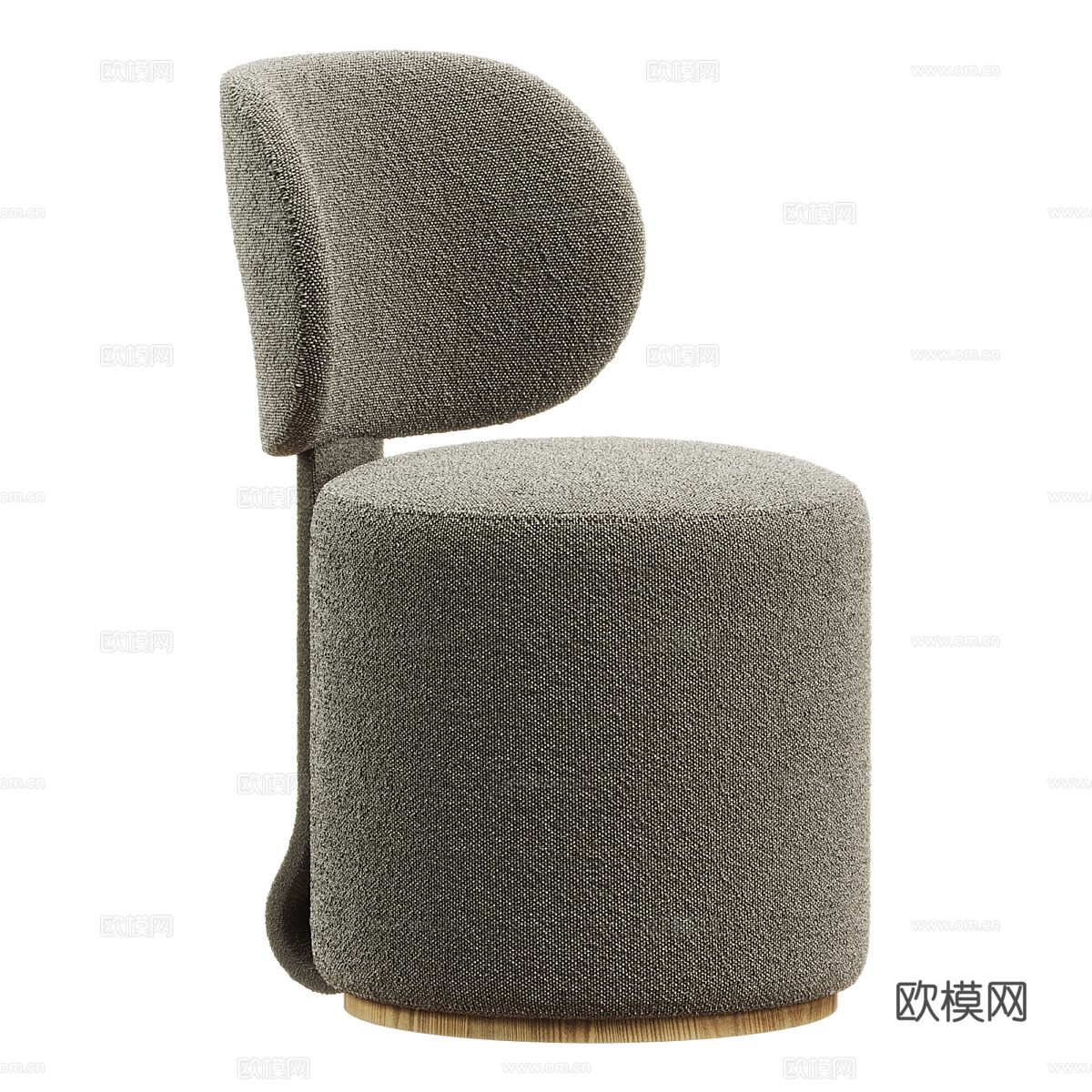 新中式布艺圆凳 化妆凳3d模型