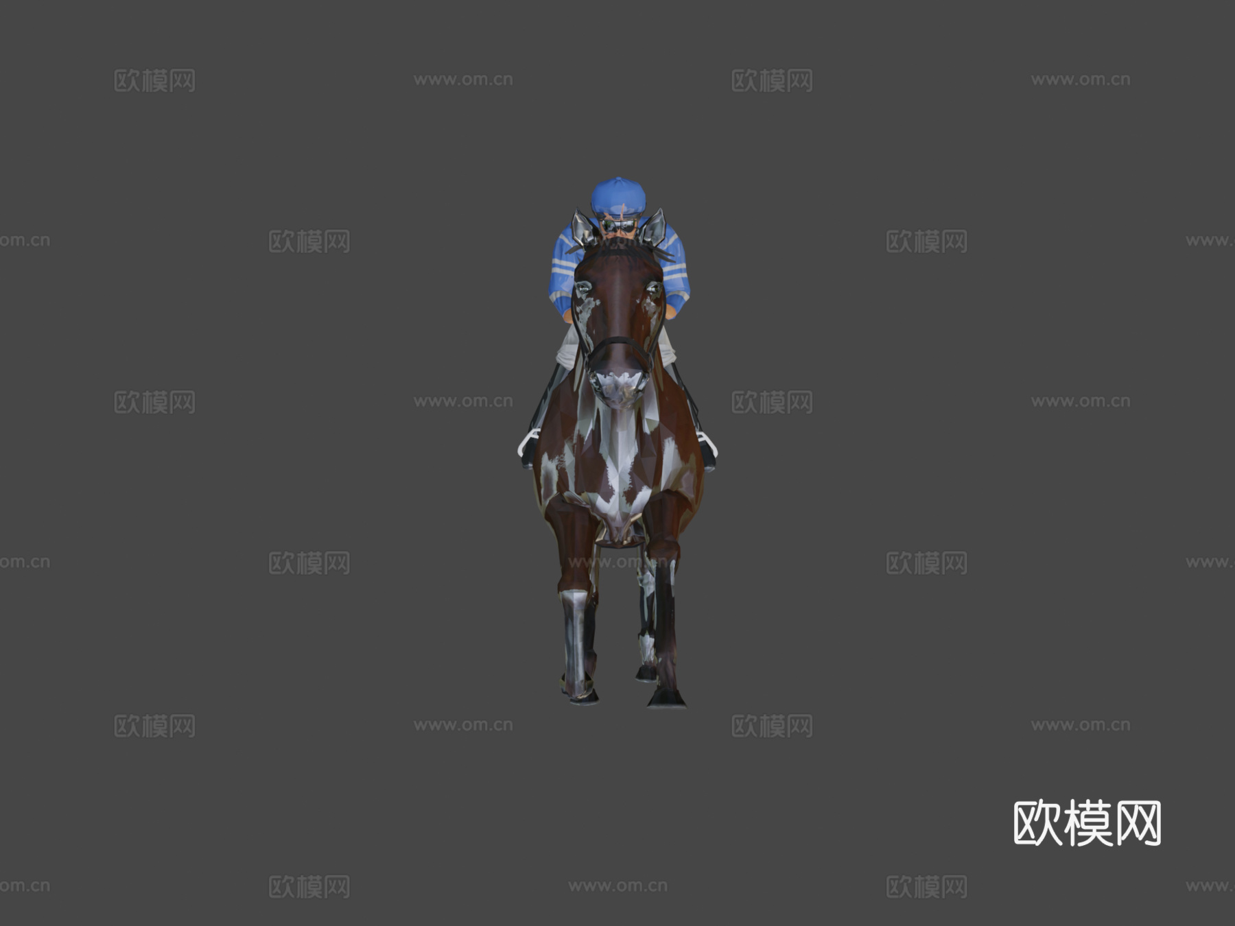 带动画的3D游戏马低多边形模型3d模型