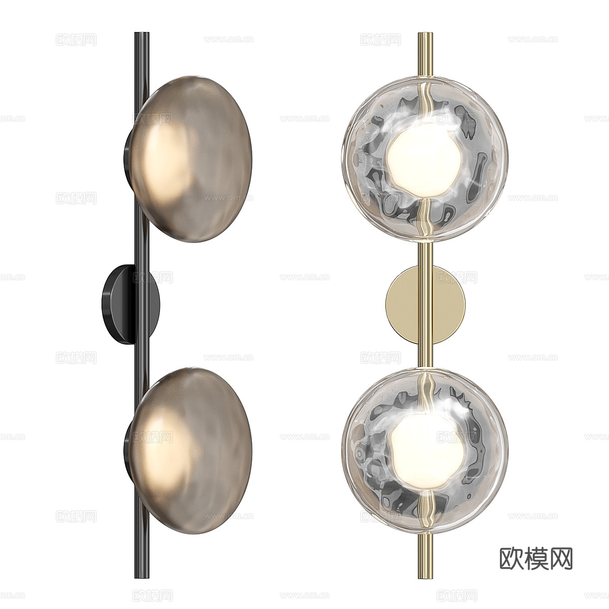 现代意式轻奢装饰壁灯3d模型