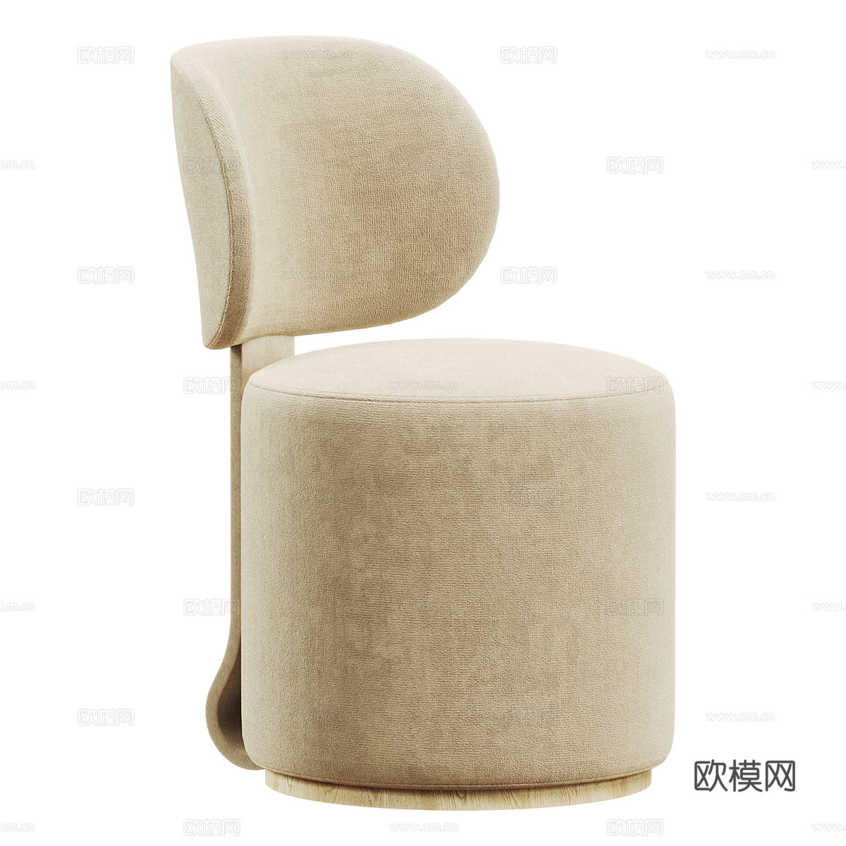新中式布艺圆凳 化妆凳3d模型