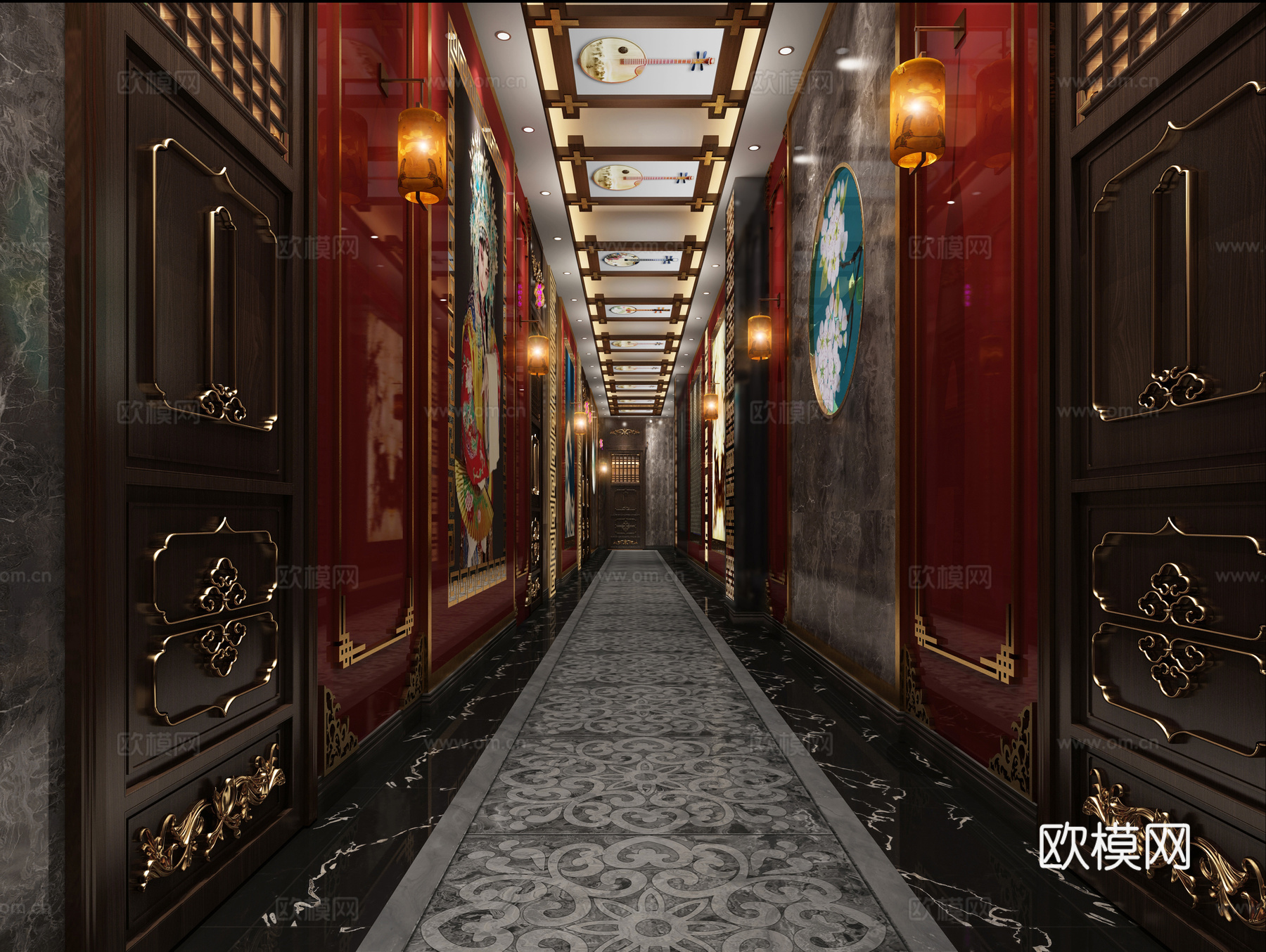 中式KTV会所3d模型