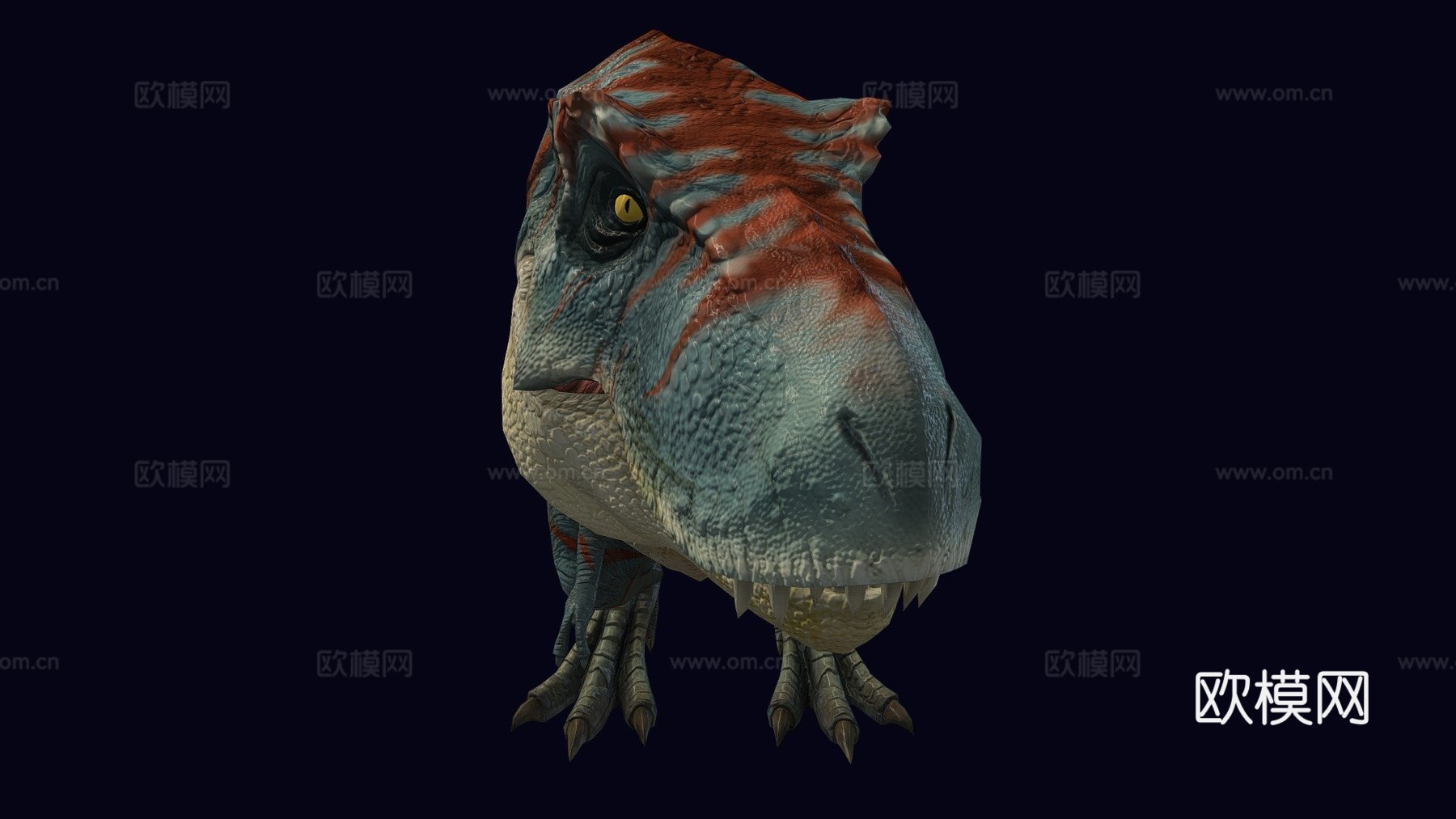 动画恐怖霸王龙恐龙循环3d模型
