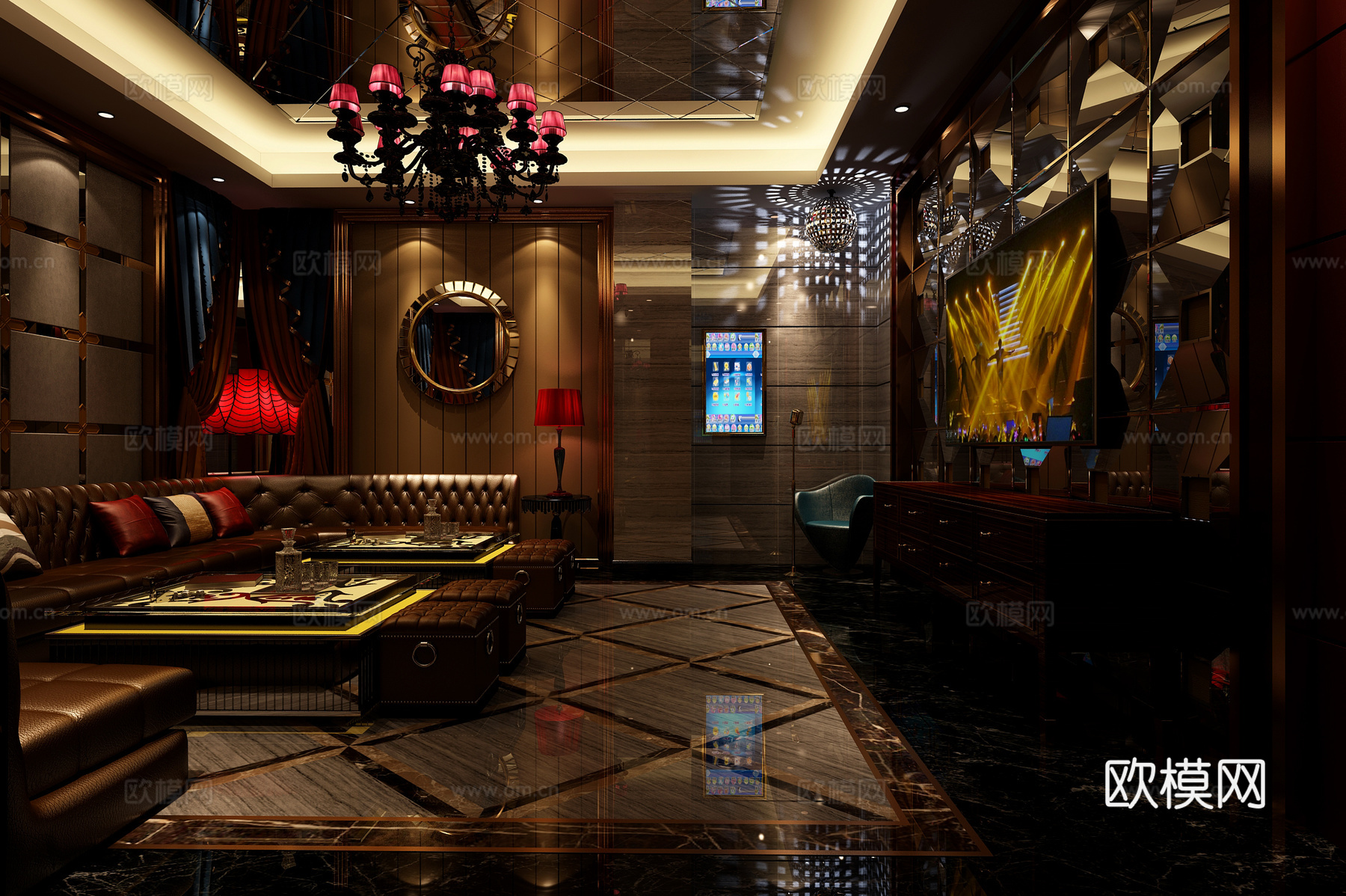 简欧会所 KTV 欧式沙发 娱乐3d模型