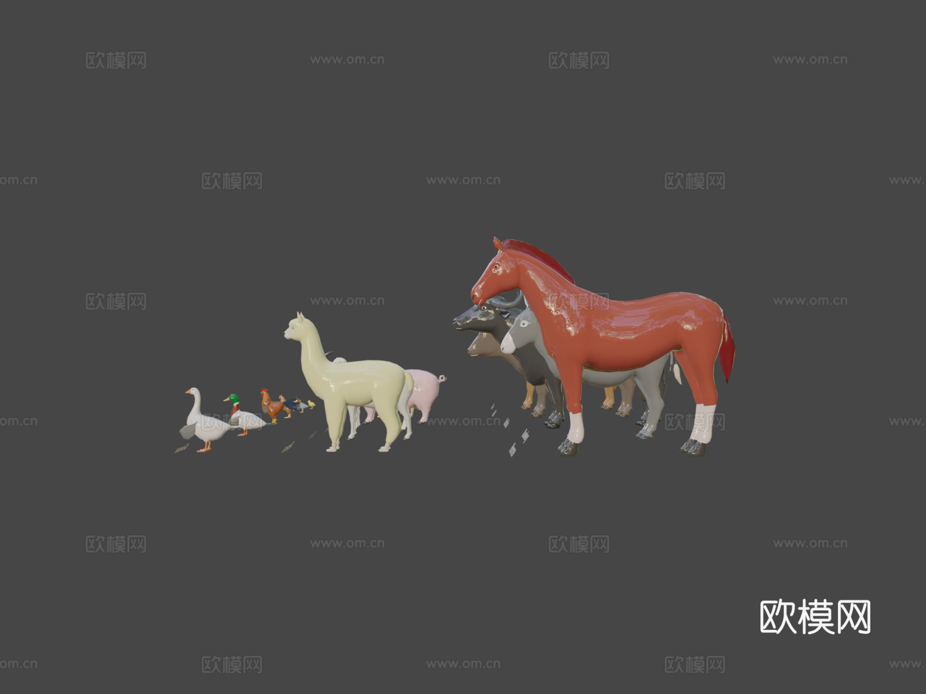 动物包-农场动物3d模型