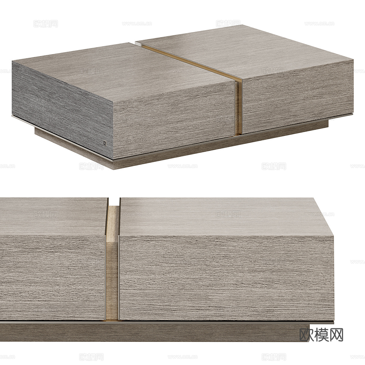 现代意式轻奢实木茶几3d模型