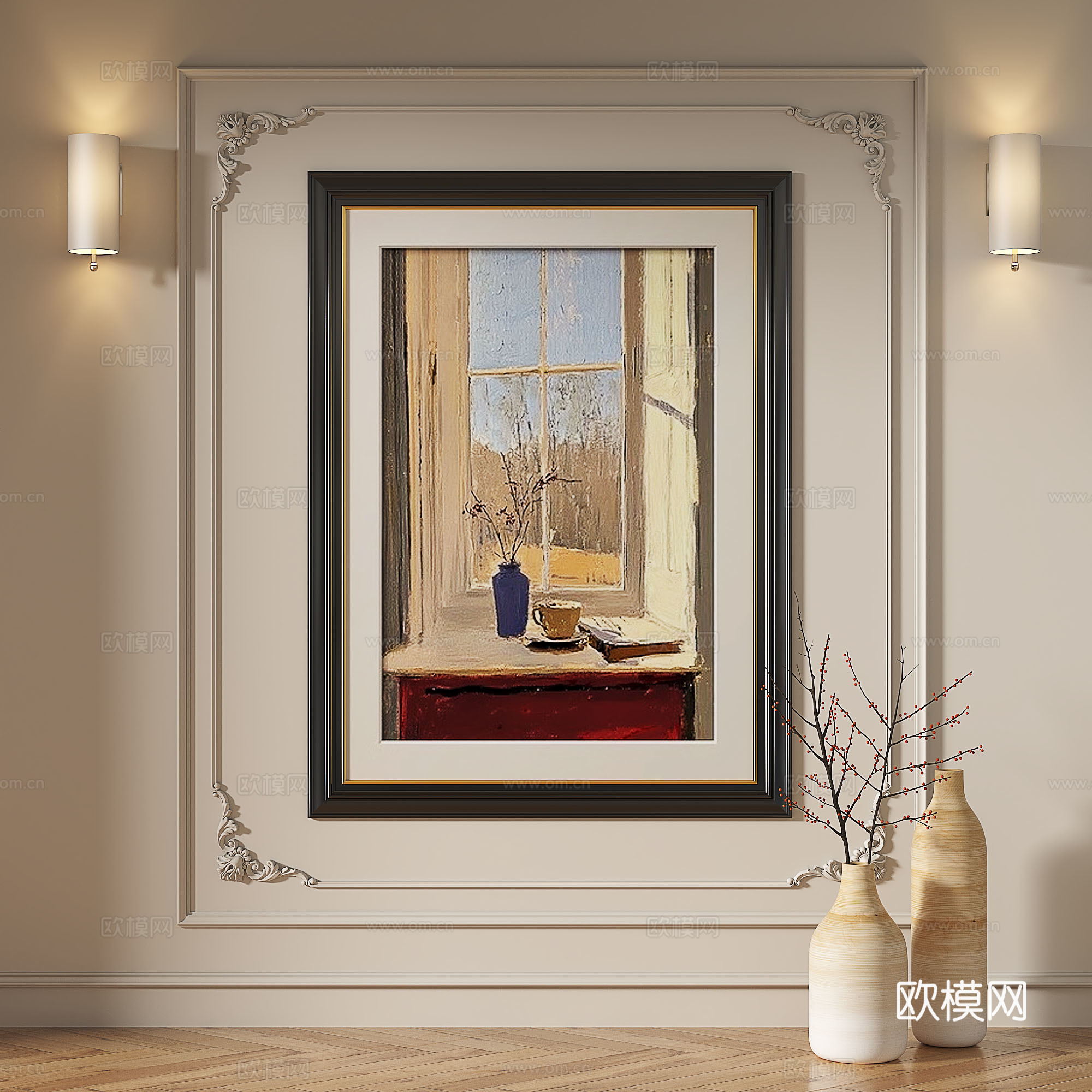 法式，复古，油画，轻奢，抽象，现代，欧式，古典，装饰画3d模型