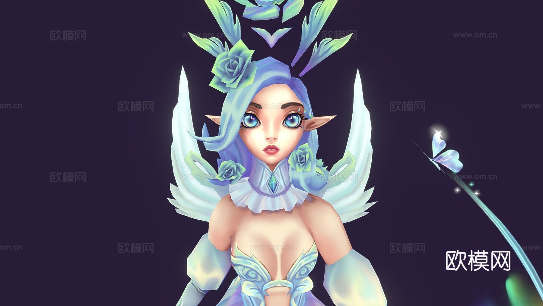 水晶玫瑰妮蔻3d模型