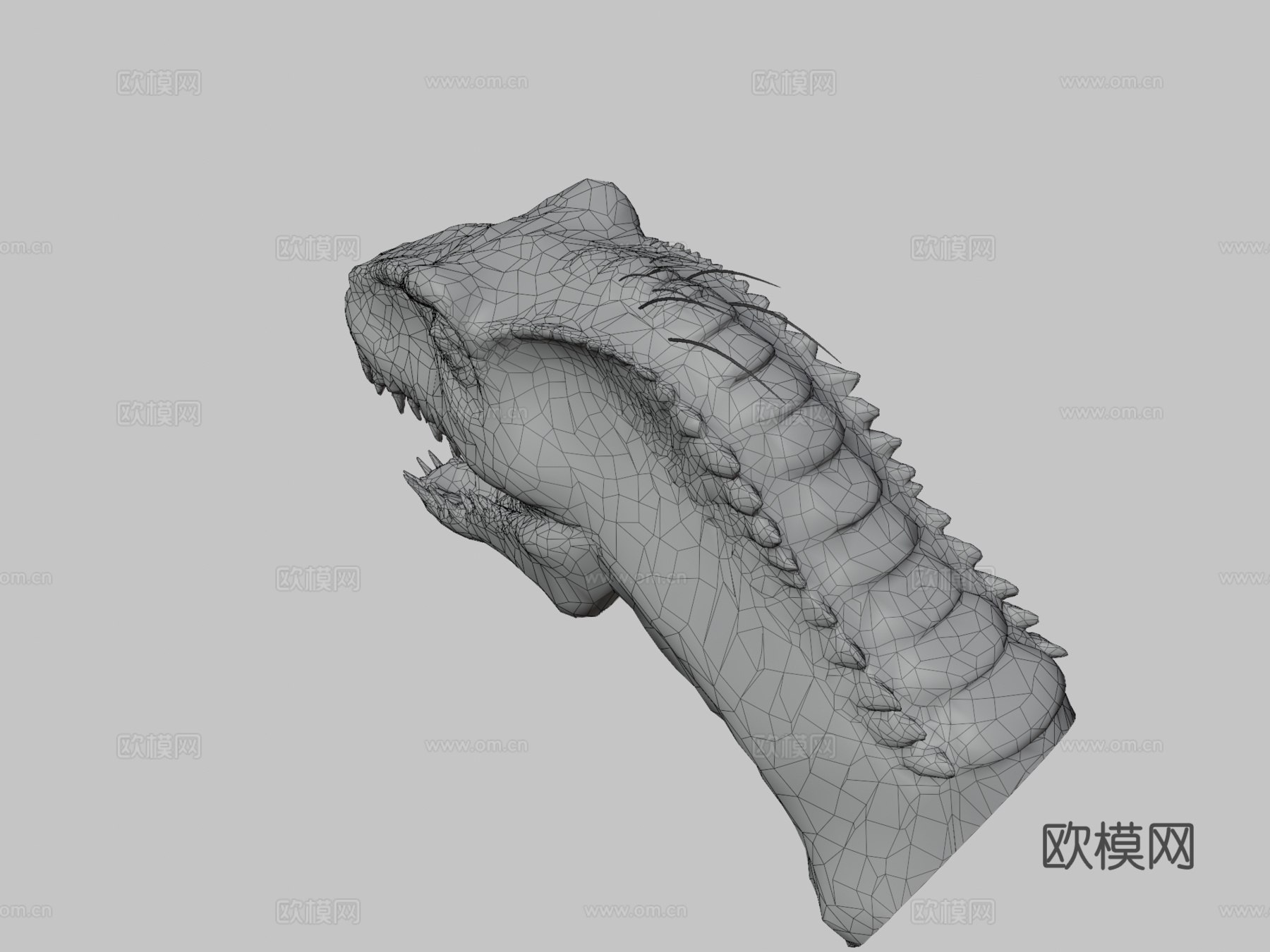 印度盗龙头部雕刻[动画]3d模型