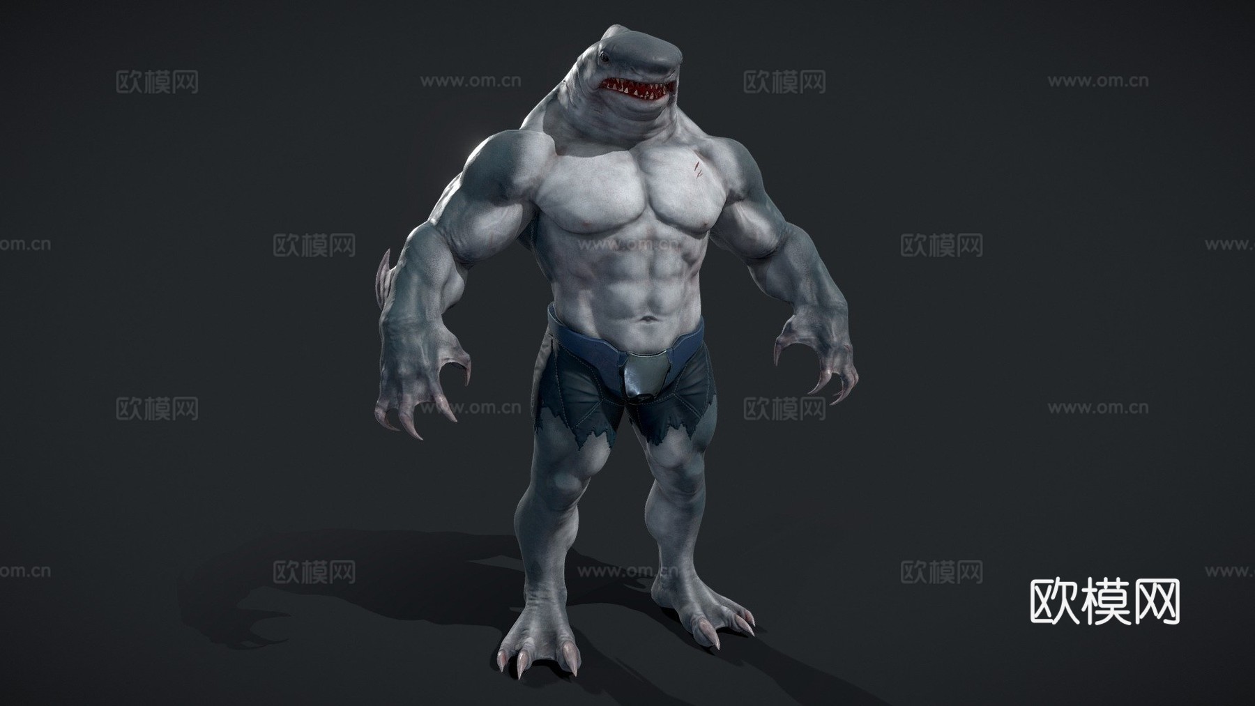 鲨鱼人3d模型