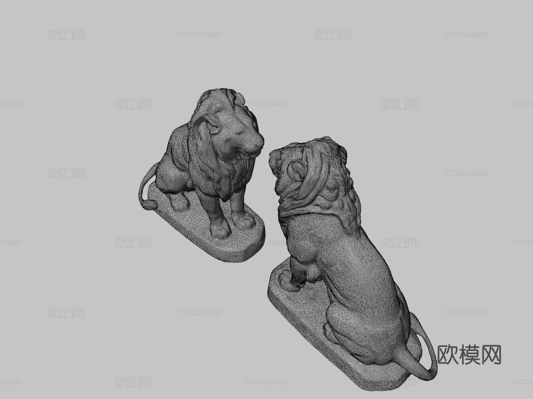 坐狮3d模型