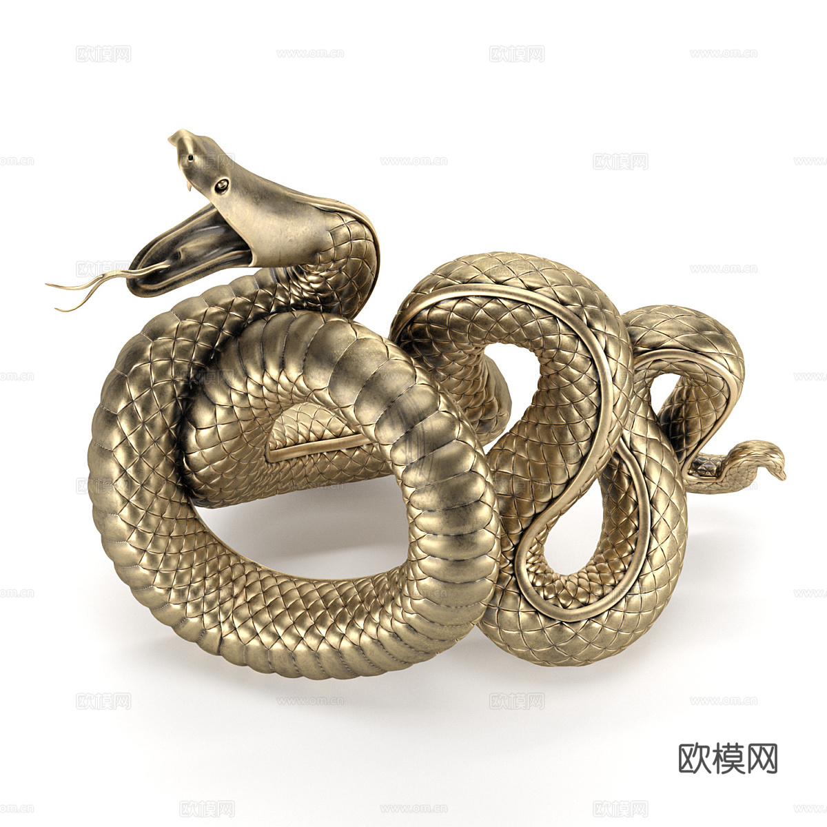 新中式轻奢金蛇雕塑摆件3d模型