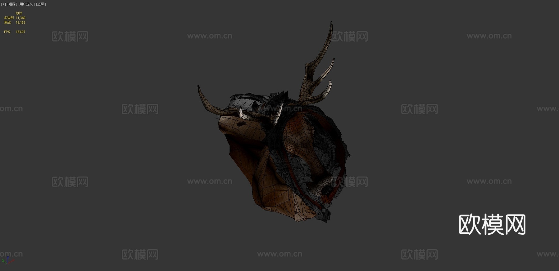 鹿行走循环动画3d模型