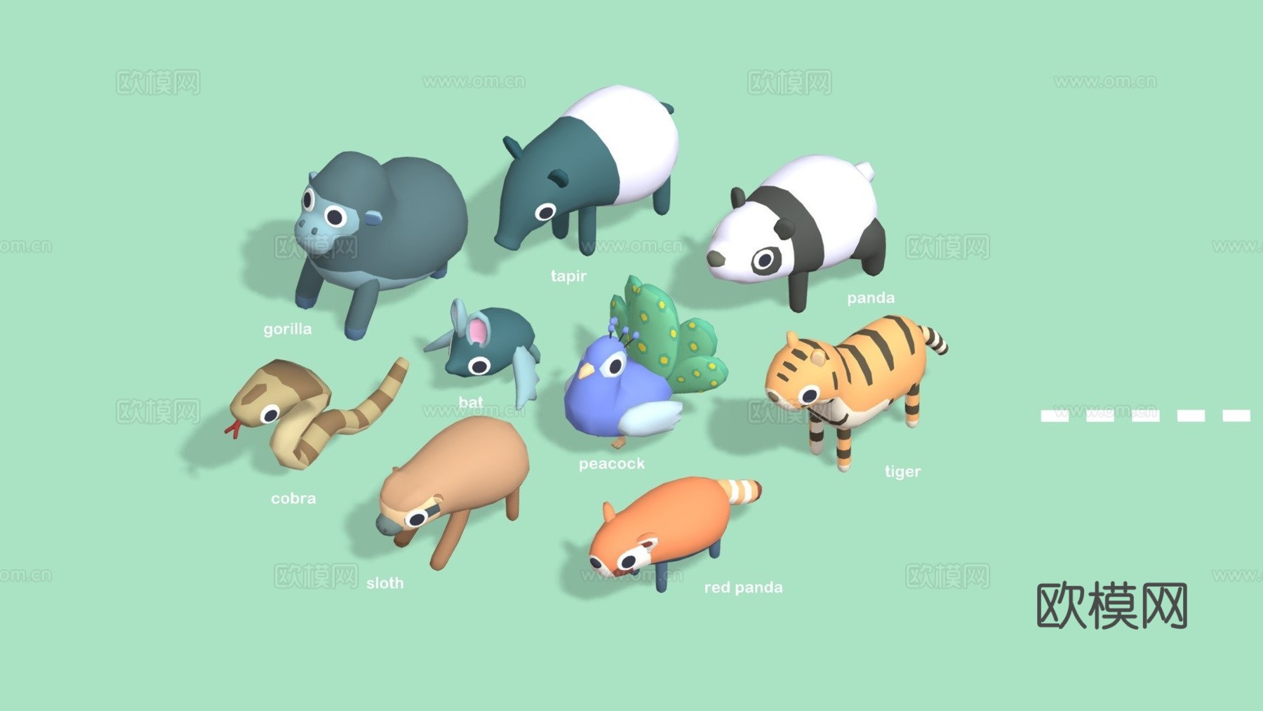 怪趣系列-丛林动物第1卷3d模型