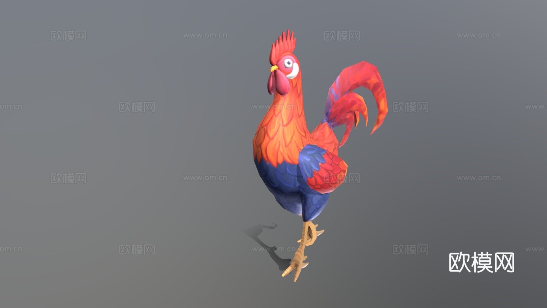 手绘公鸡3d模型