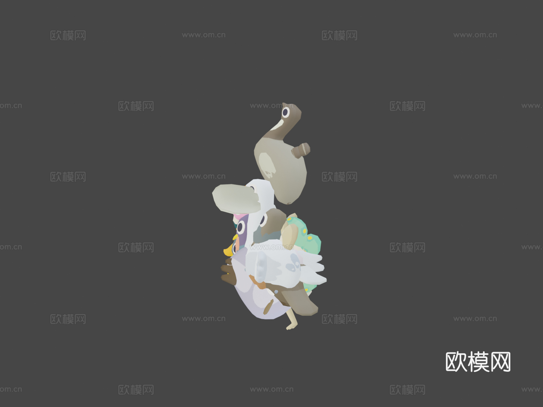 古怪系列-鸟类捆绑包3d模型