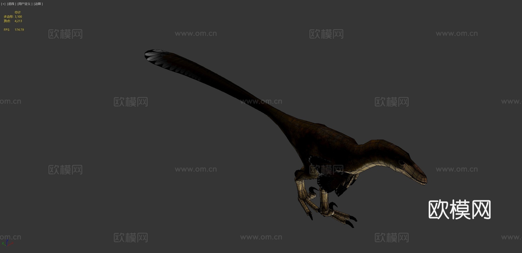 低多边形迅猛龙-动画版3d模型