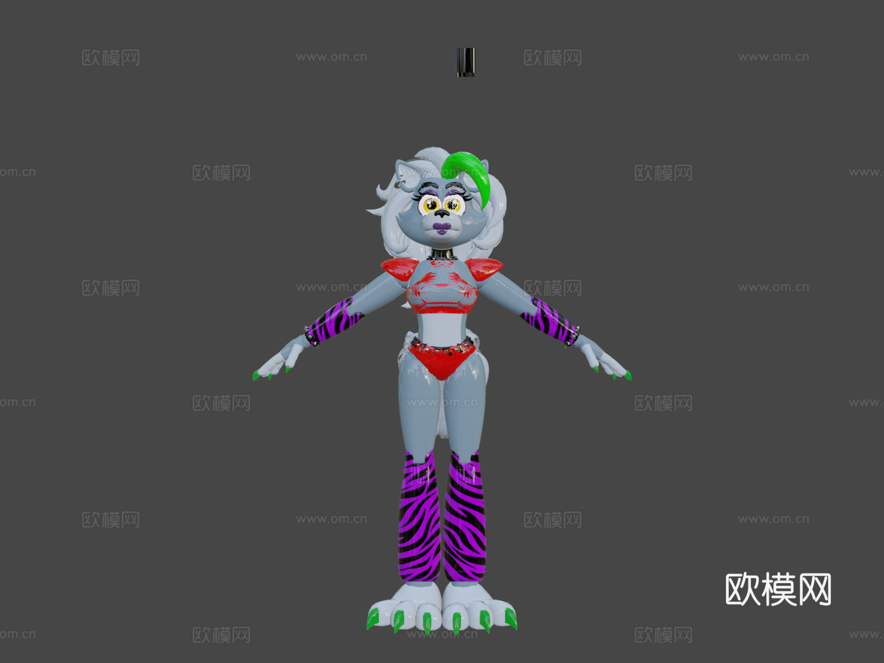 可爱罗克珊狼3d模型