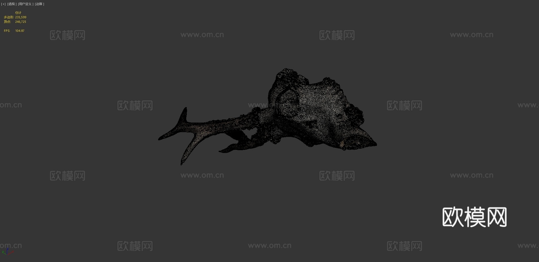 欣快鹿头骨3d模型