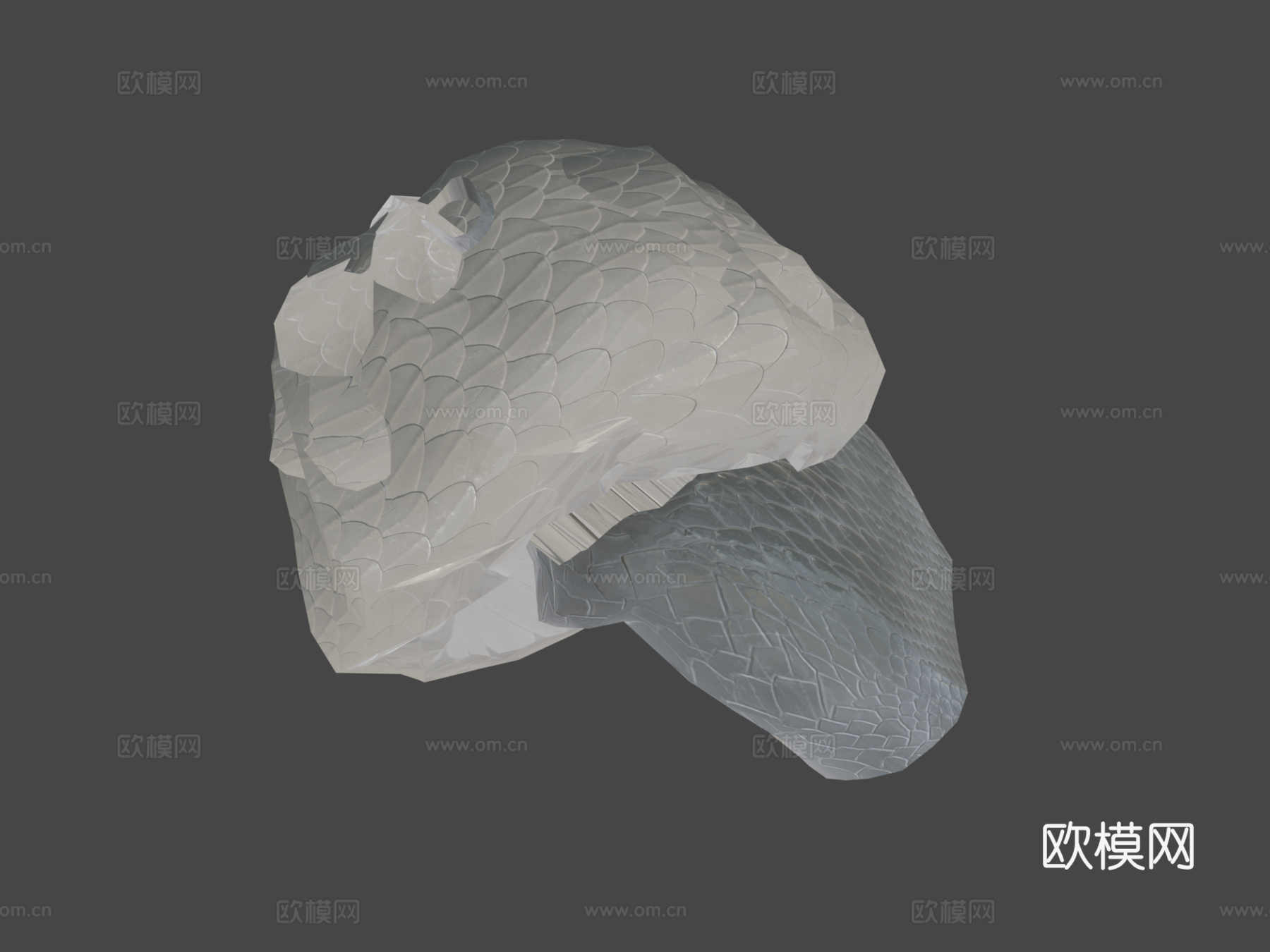 白色蝰蛇带动画3d模型
