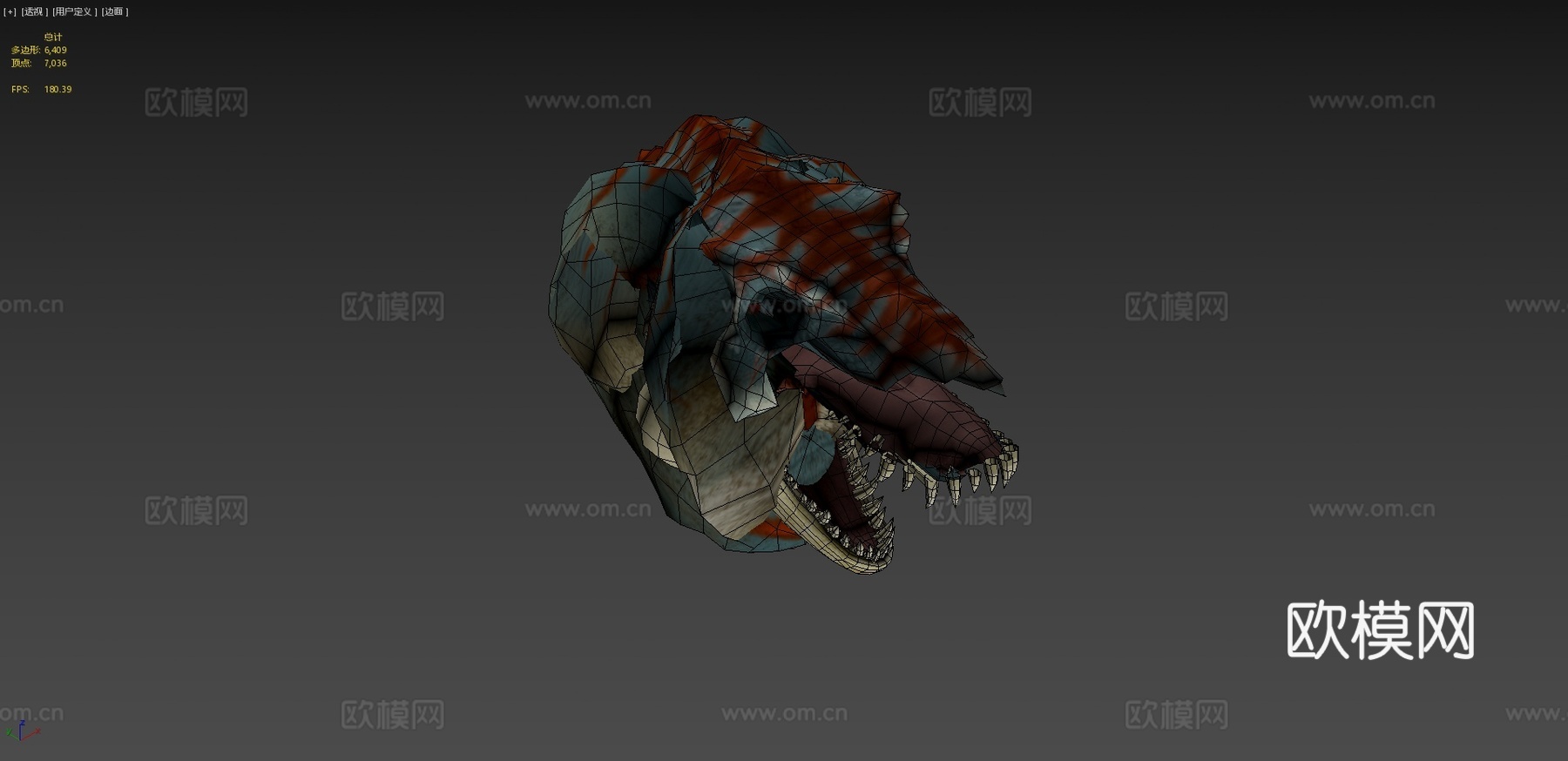 动画3D暴龙恐龙循环3d模型