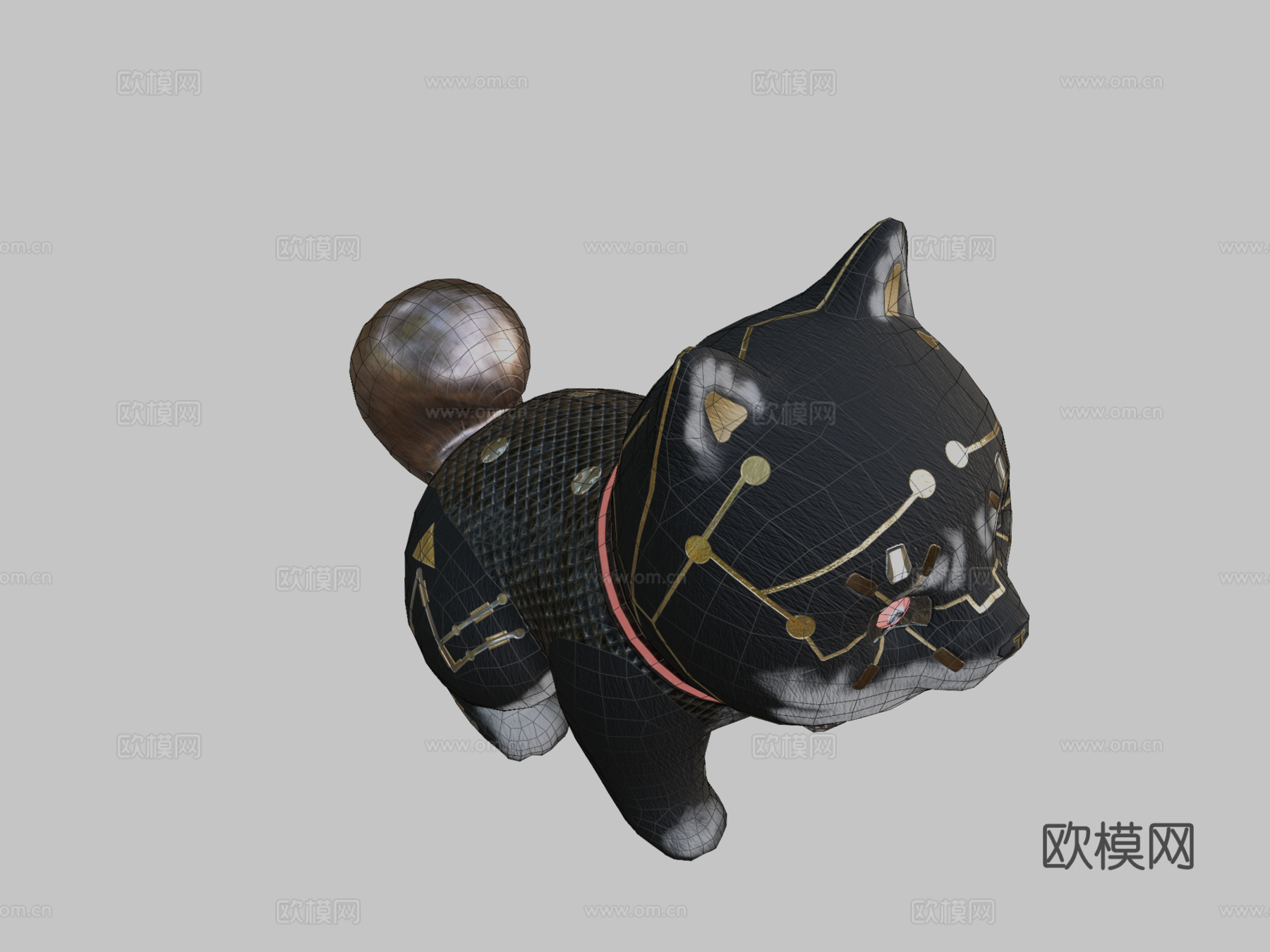 赛博朋克柴犬-柴犬纹理挑战3d模型
