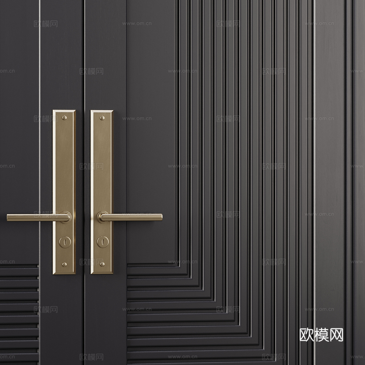 现代意式轻奢双开门 对开门3d模型