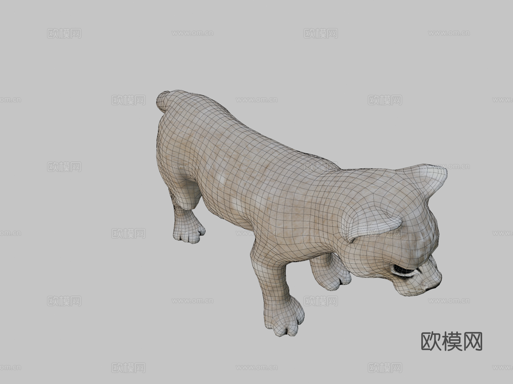 狮子动画低多边形3d模型
