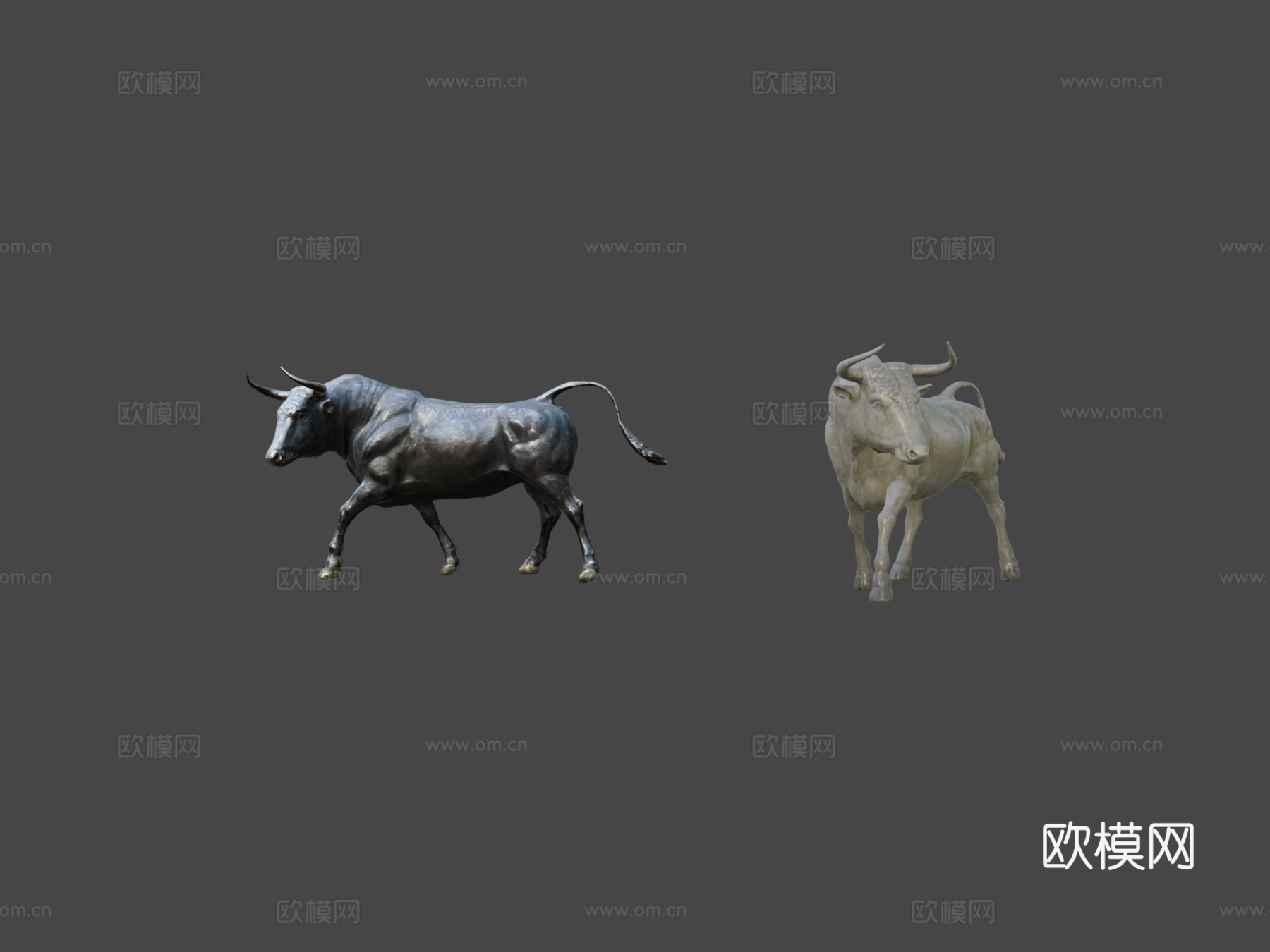 公牛雕像3d模型