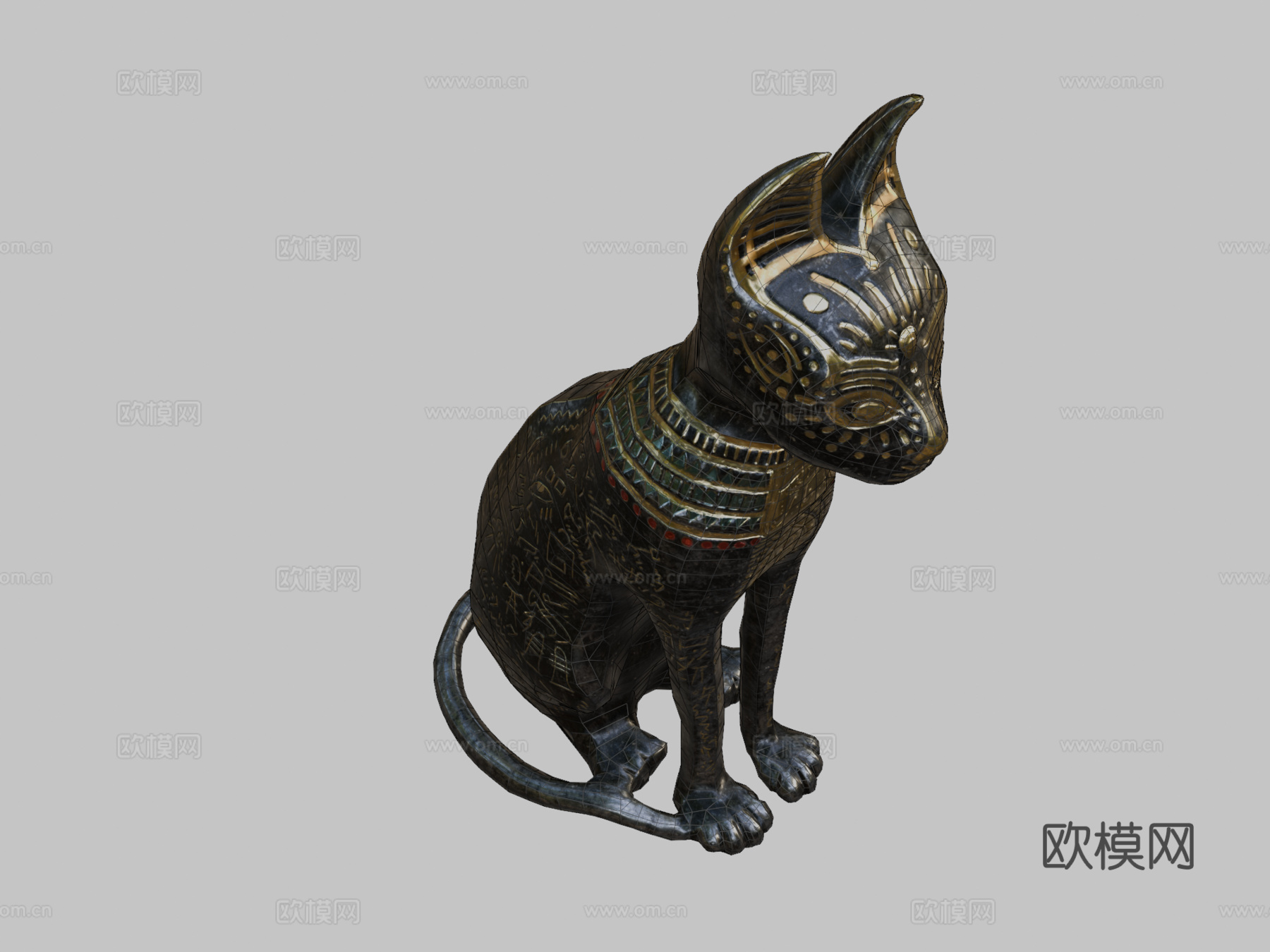 埃及猫雕像3d模型