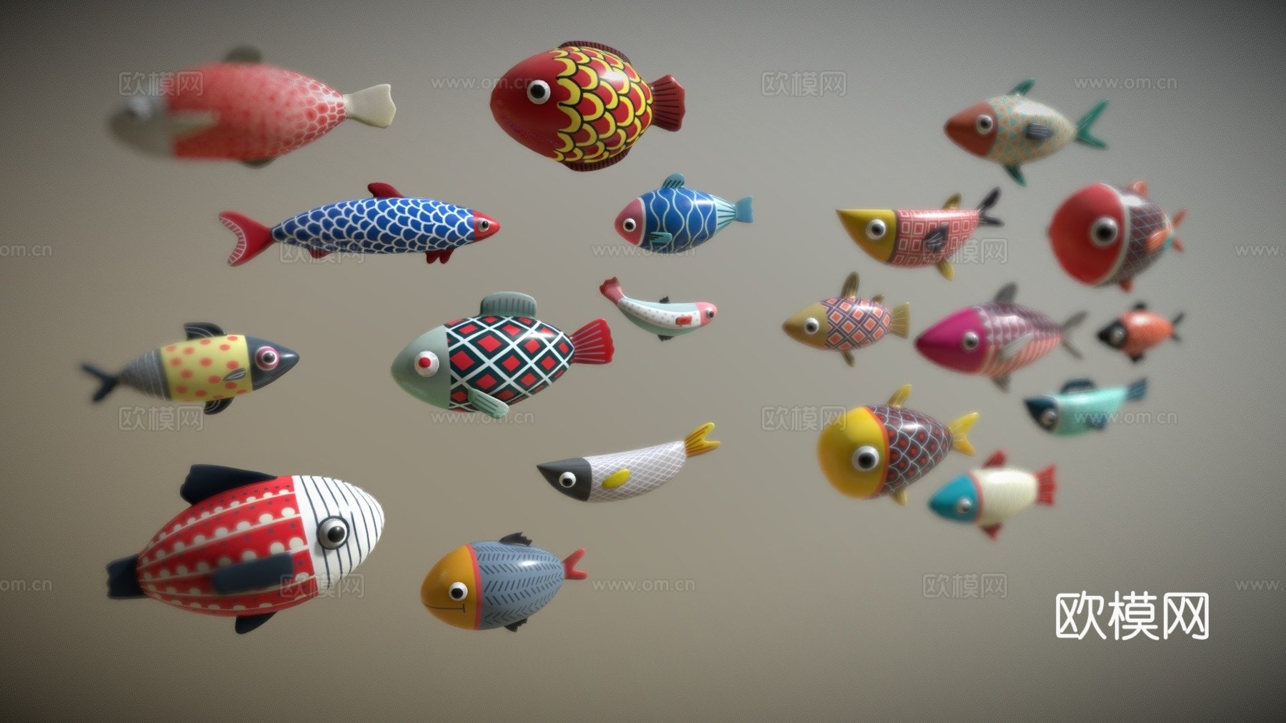 卡通鱼3d模型
