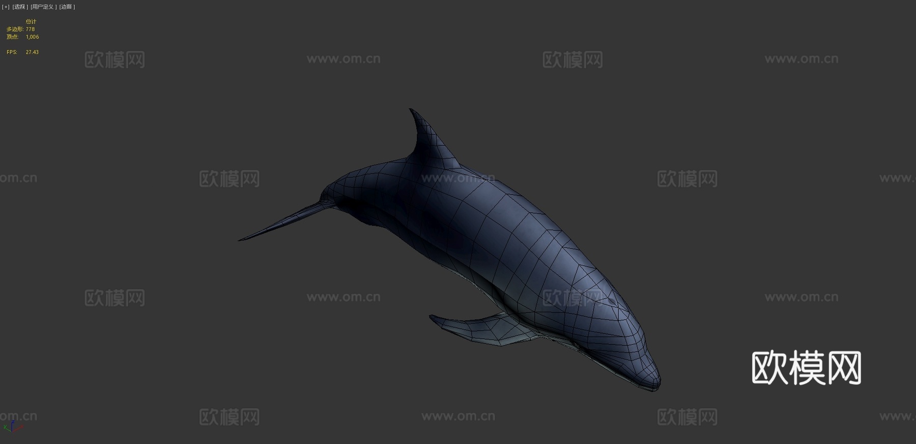 游戏级海豚3d模型