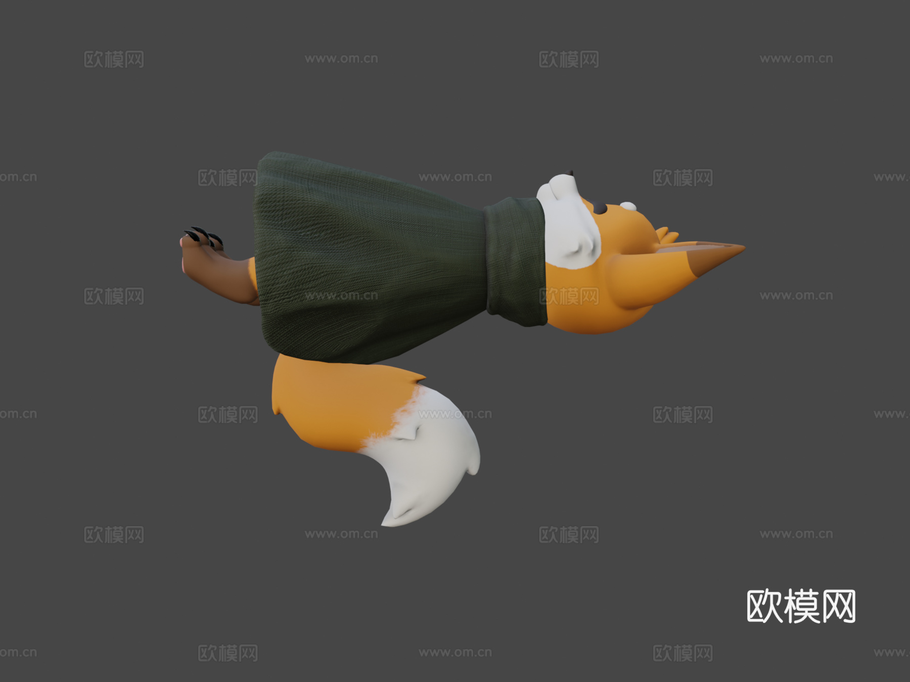披风狐狸3d模型