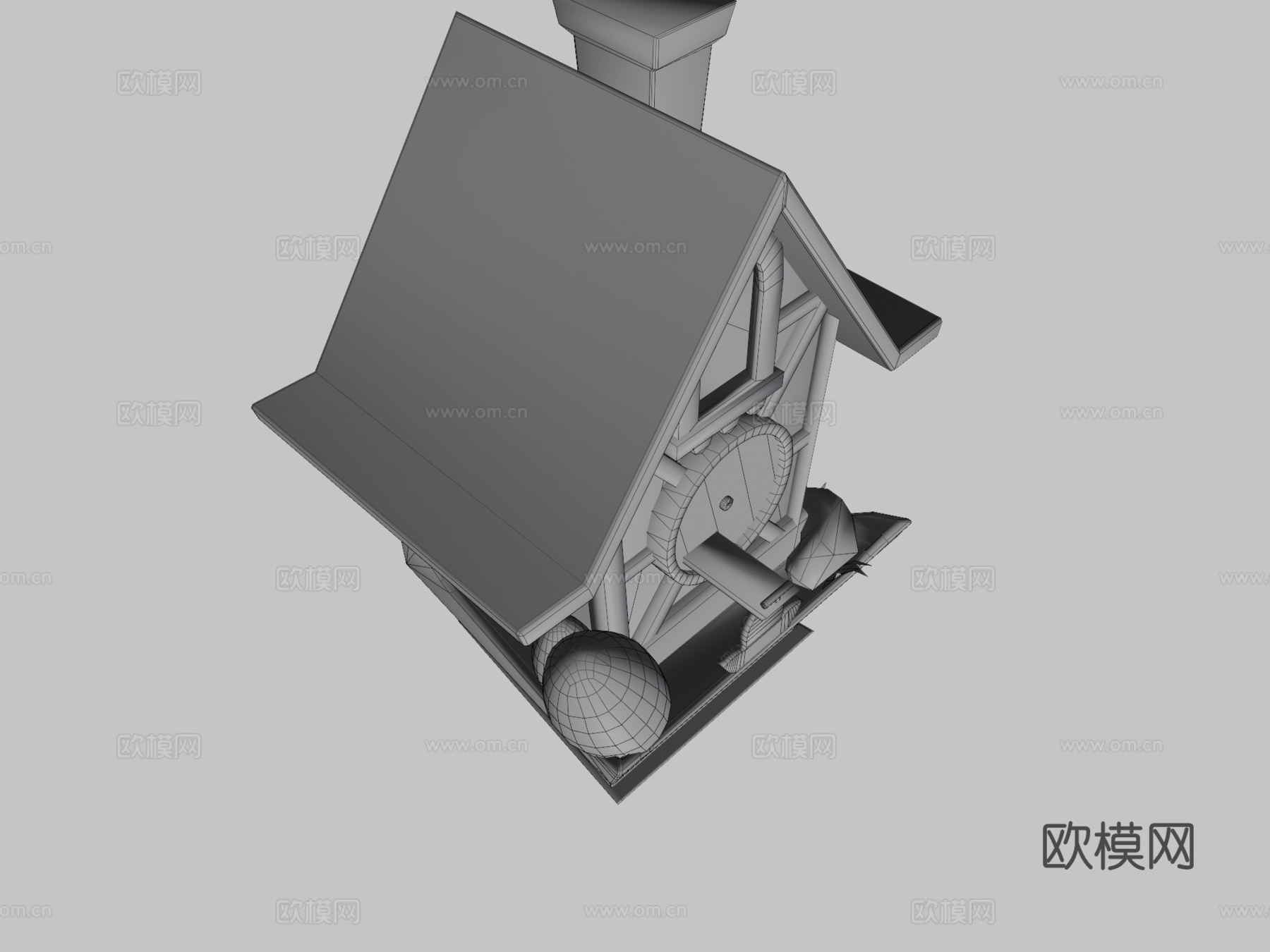 动画布谷鸟钟飞鸟循环3d模型