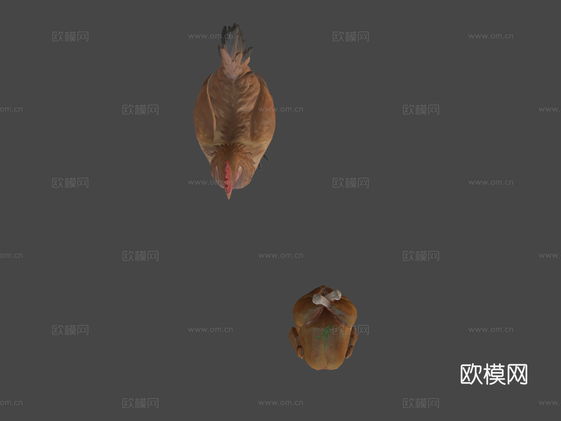 动物与食物-鸡模型3d模型