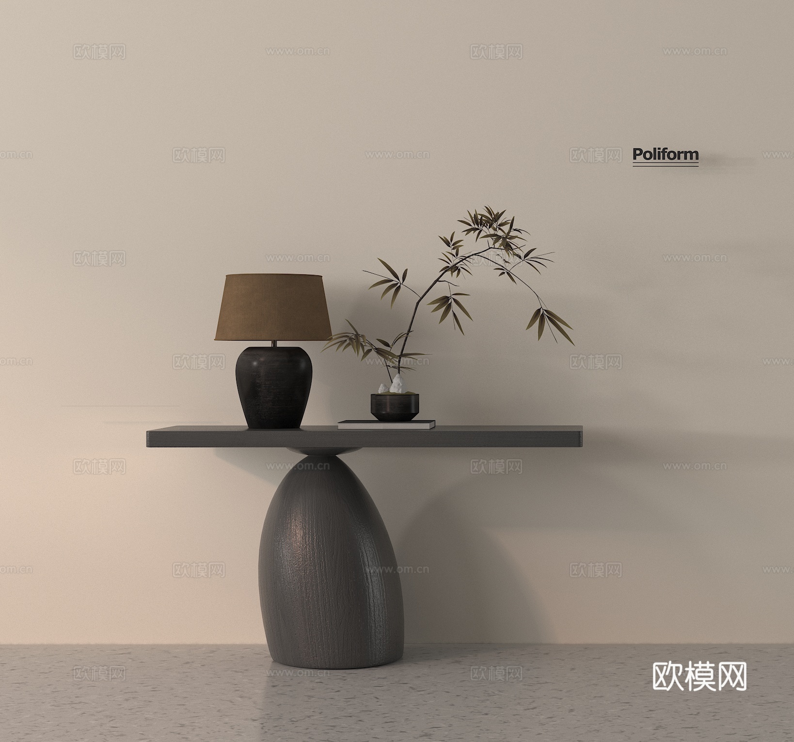 玄关景观台 端景台 端景条案su模型