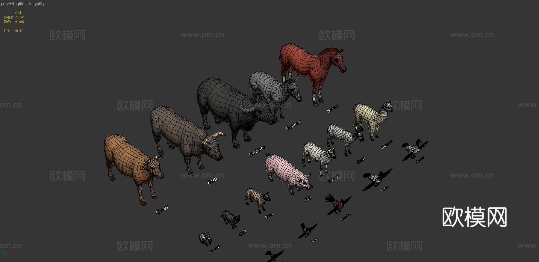 动物包-农场动物3d模型