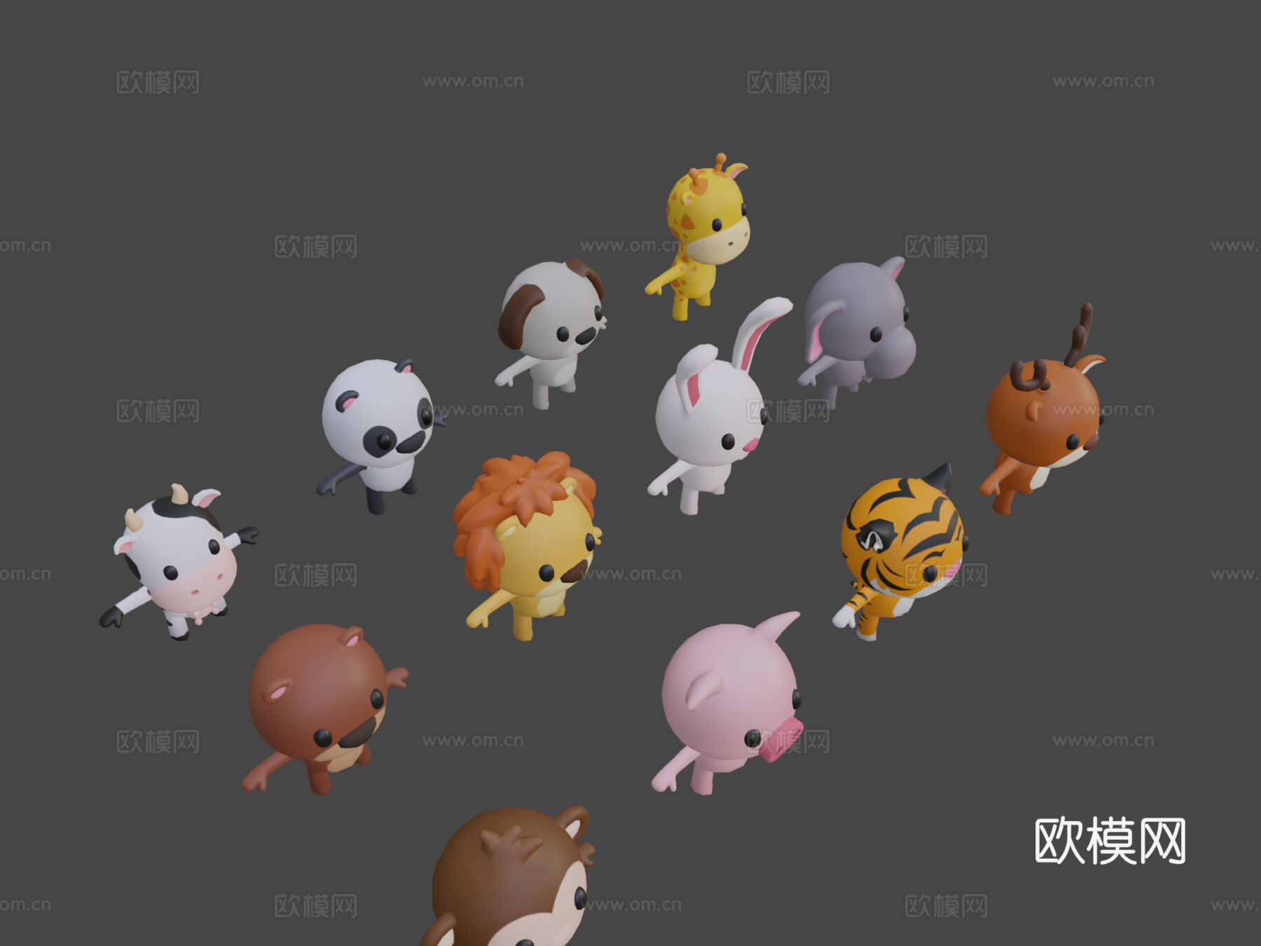 卡通动物包3d模型