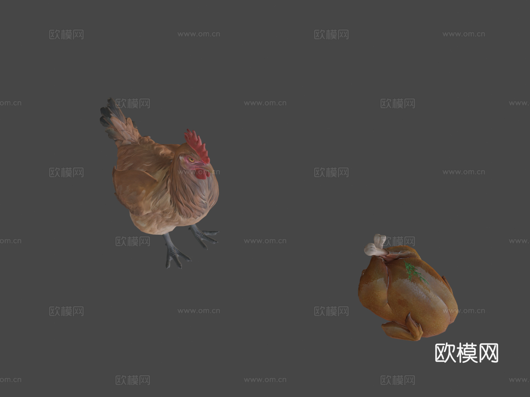 动物与食物-鸡模型3d模型