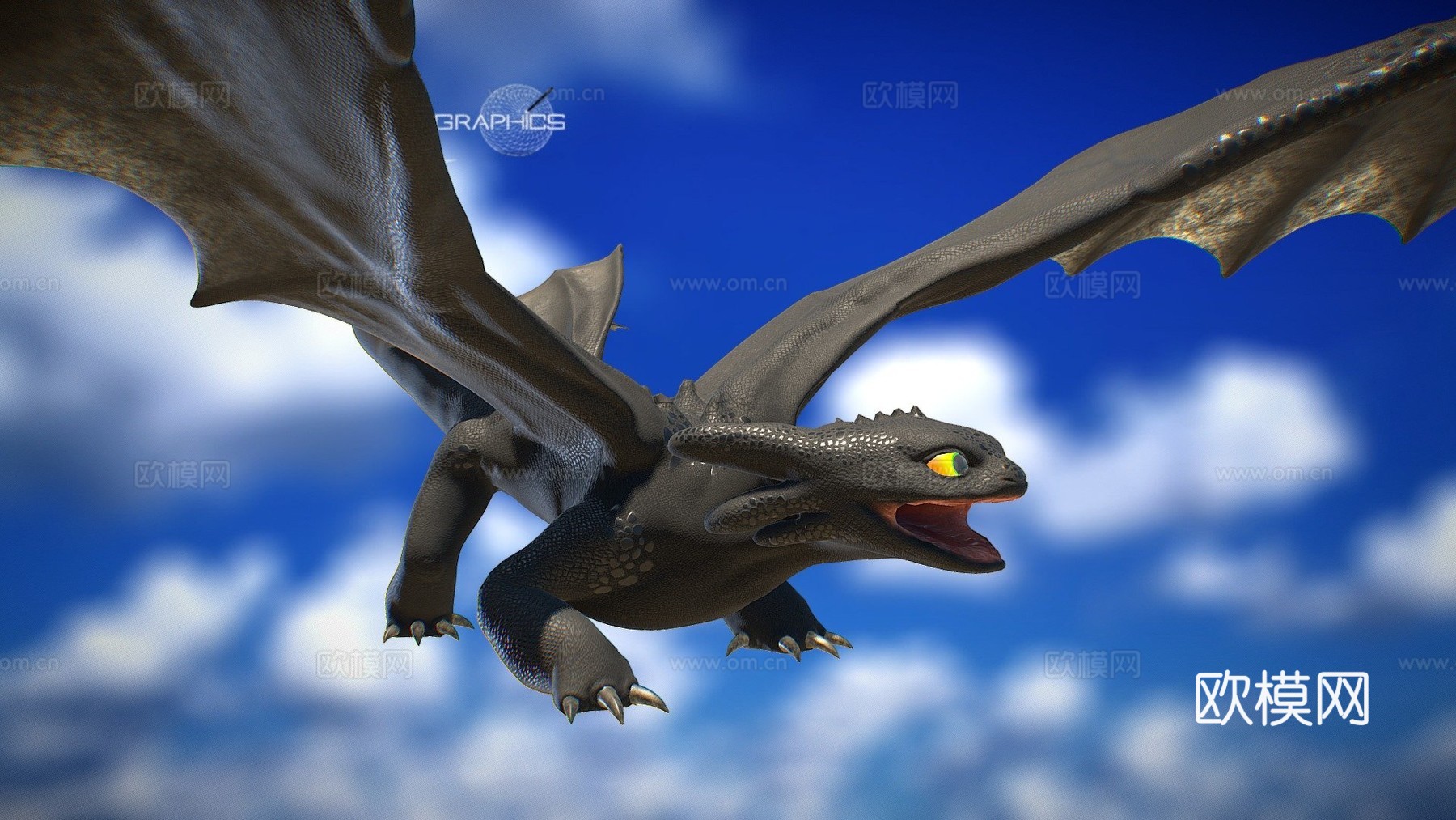 无牙-驯龙高手3d模型