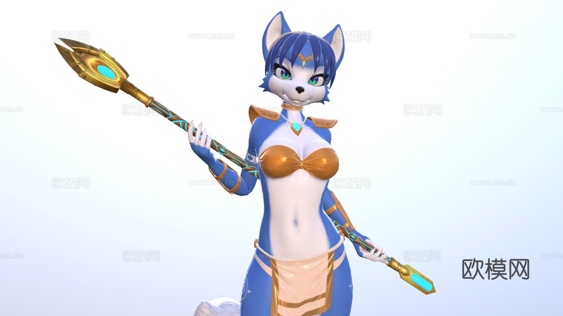 水晶狐3d模型