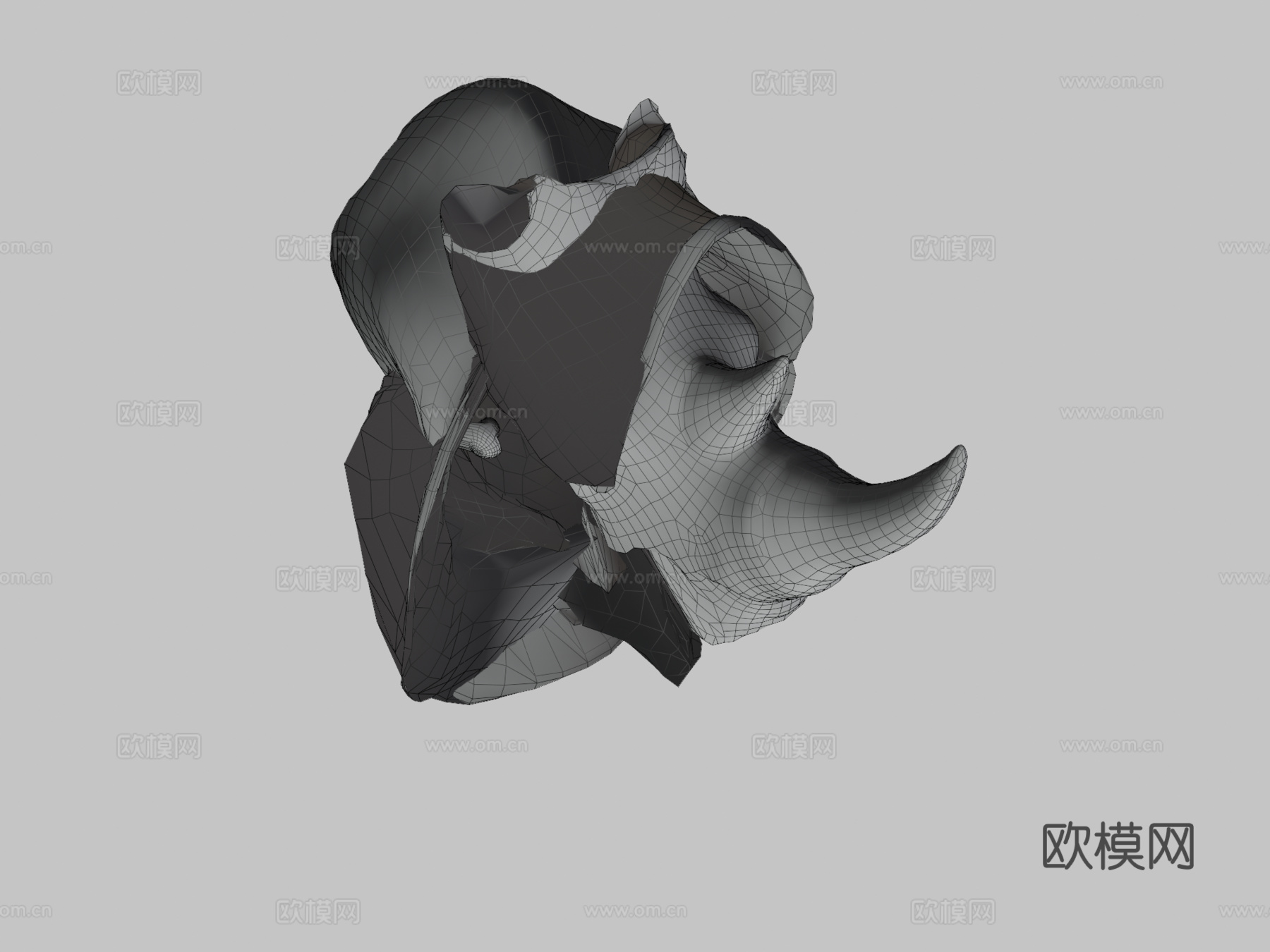 动画犀牛行走动物循环3d模型