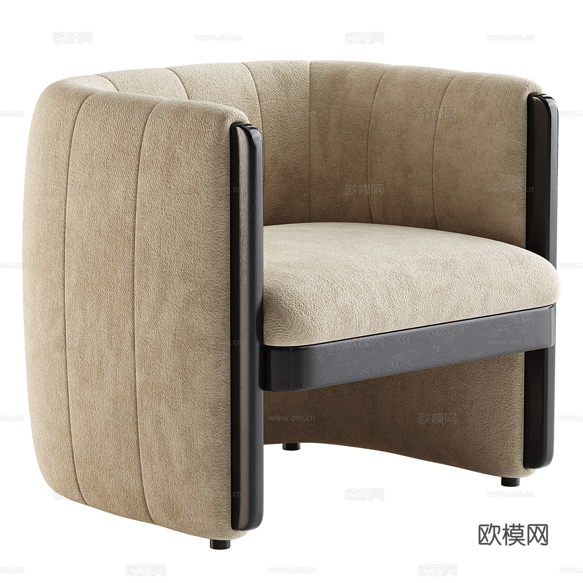现代意式轻奢布艺沙发椅3d模型