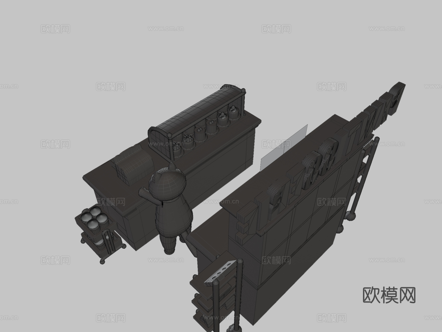 ?爪式糕点店?3d模型