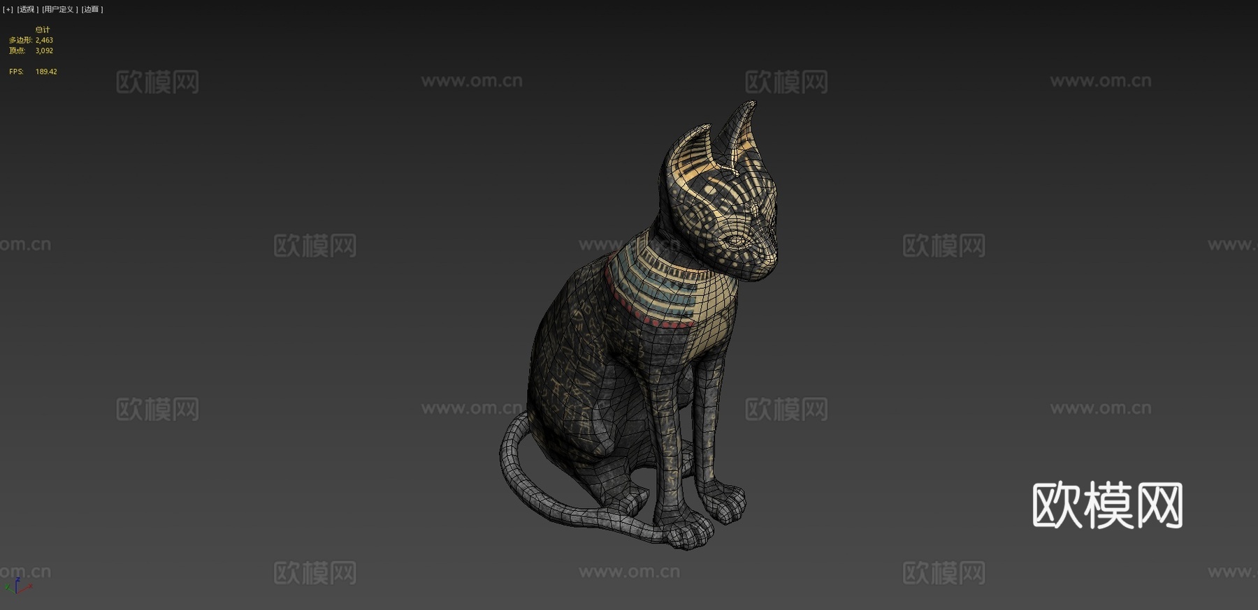 埃及猫雕像3d模型