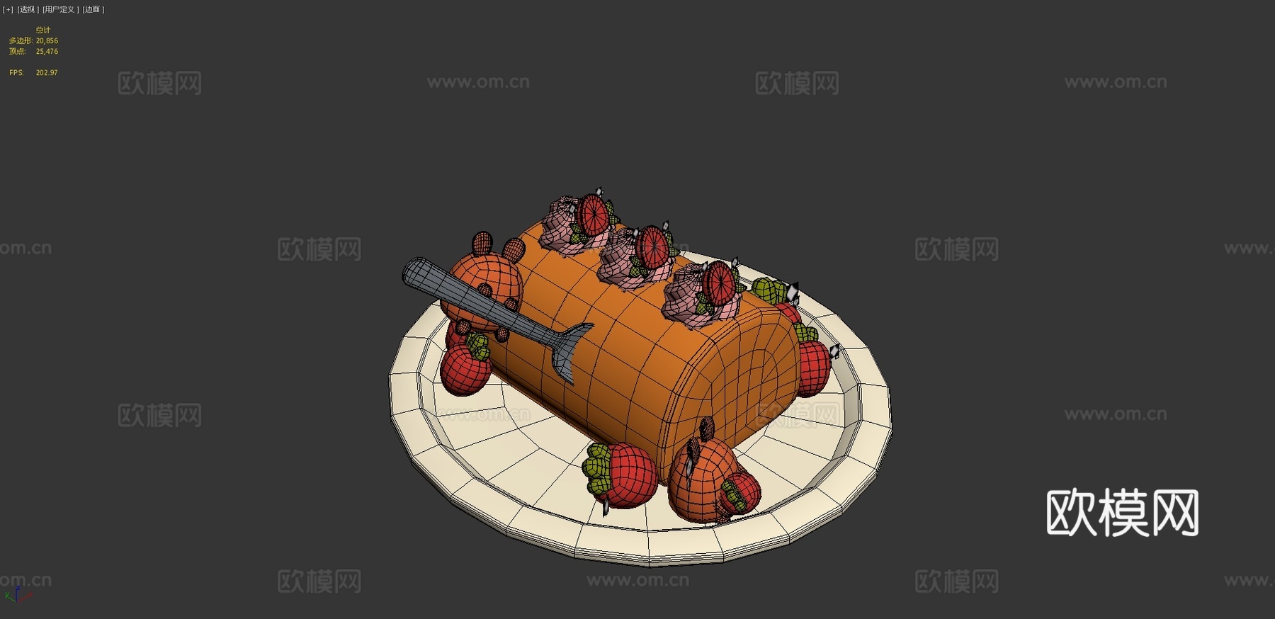 蛋糕卷3d模型