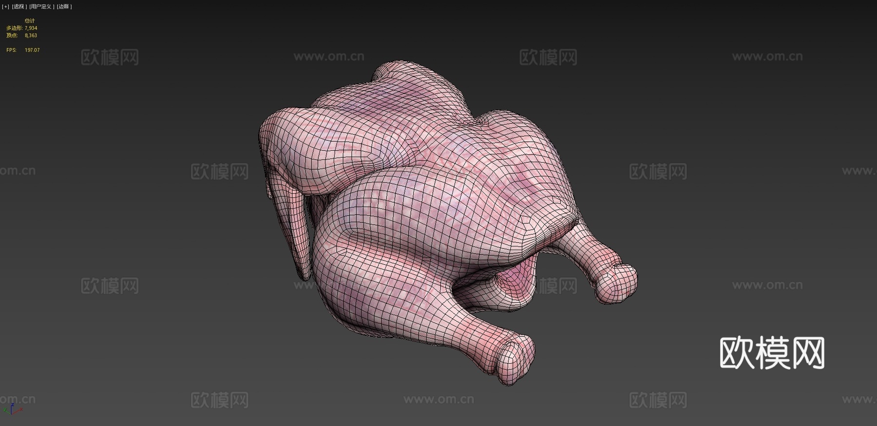 生鸡肉3d模型