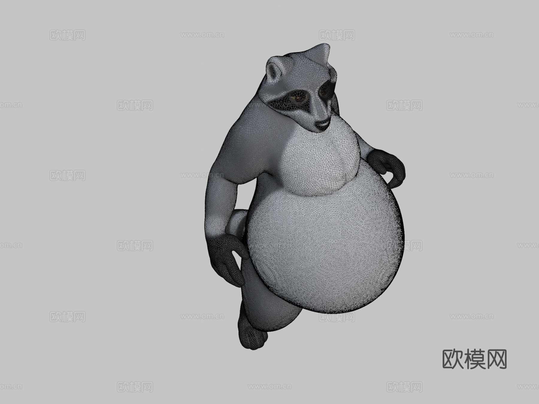 胖浣熊3d模型